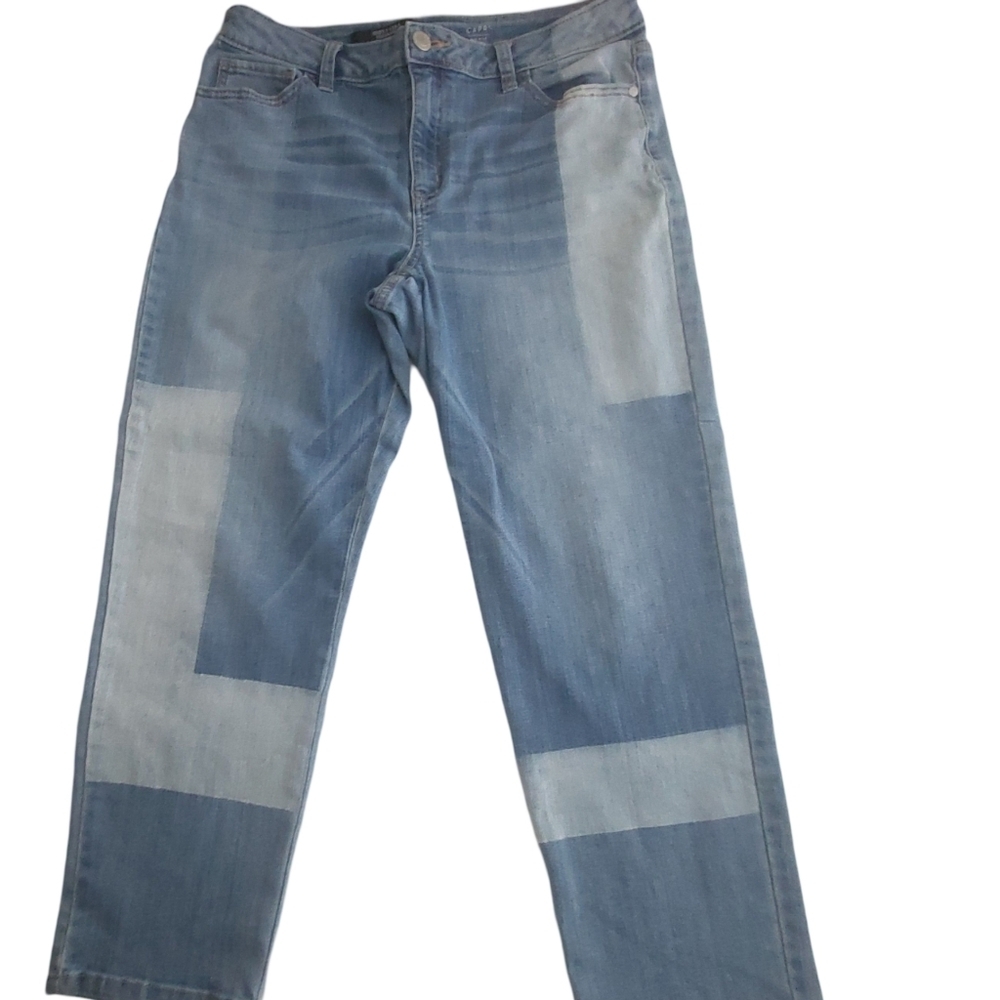 Simply Vera-Vera Wang Color Block‎ Mid Rise Women's Denim Capris Size 8 - Picture 3 of 14